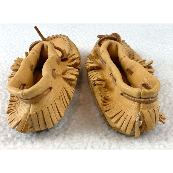 SOUTHWEST INDIAN FOUNDATION • Genuine Moosehide Leather Slip-On Fringe Moccasins - Picture 9 of 16